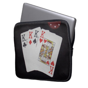 Quad Kings und Poker Chip, Laptopschutzhülle