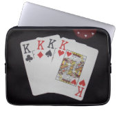 Quad Kings und Poker Chip, Laptopschutzhülle (Vorderseite)