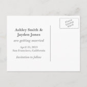 Quad Misty Gray Save the Date Postcard Ankündigungspostkarte (Rückseite)