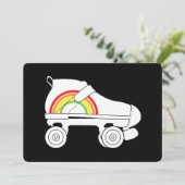 Quad Skate Regenbogen Einladung (Stehend Vorderseite)