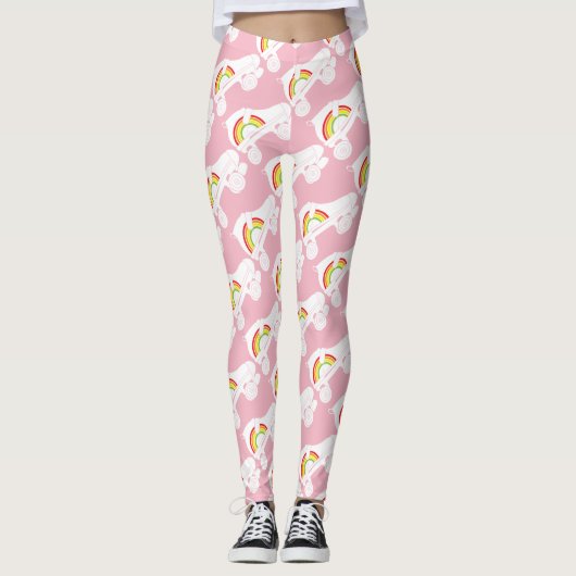 Quad Skate Regenbogen Leggings (Vorderseite)