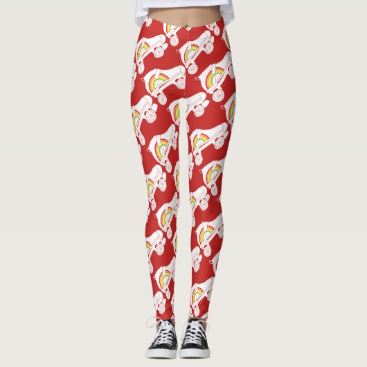 Quad Skate Regenbogen Leggings (Vorderseite)