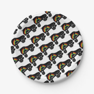 Quad Skate Regenbogen Pappteller