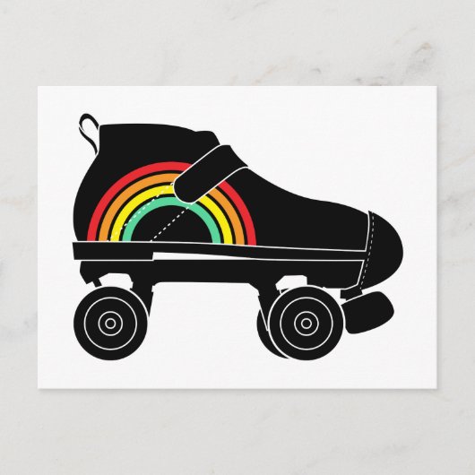 Quad Skate Regenbogen Postkarte (Vorderseite)