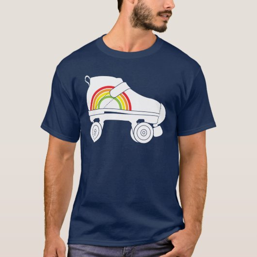 Quad Skate Regenbogen T-Shirt (Vorderseite)