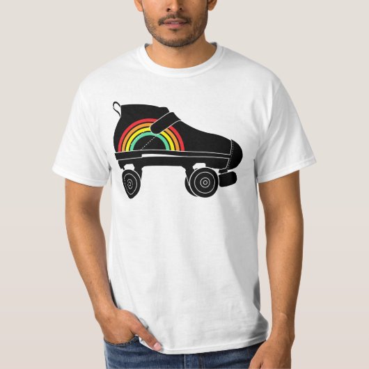 Quad Skate Regenbogen T-Shirt (Vorderseite)
