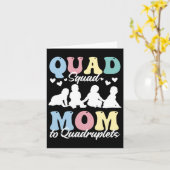 Quad Squad Mama zu Quadruplets Mami Mama Mommy Mot Karte (Gelbe Blume)