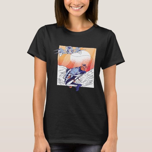 Quadcopter Drone Fischerei Salzwasser Sunset Thunf T-Shirt (Vorderseite)