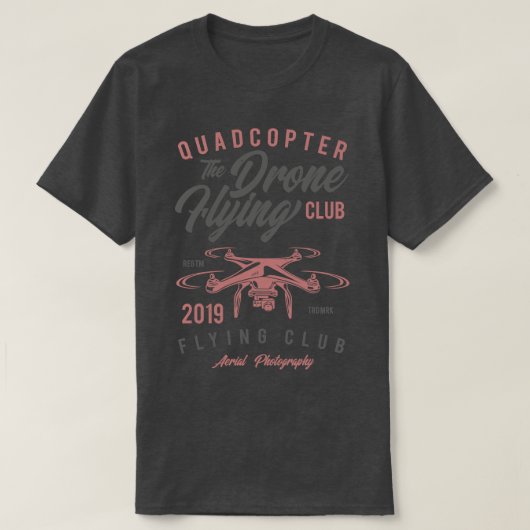 Quadcopter Drone Flying Club T-Shirt (Design vorne)