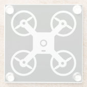 Quadcopter-Logo-Glas-Untersetzer-Geschenk für Droh Glasuntersetzer (Rückseite)