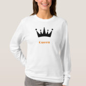 Quadeen Custom Text Crown Image White Long Sleeve T-Shirt (Vorderseite)