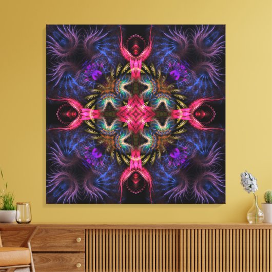 Quadra Angels Fraktal Geometry Wrapped Canvas Leinwanddruck (Insitu (Wohnzimmer))
