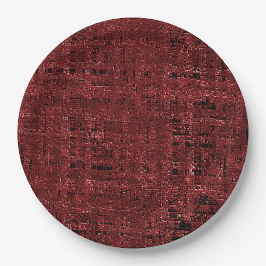 Quadrados pequenos vermelhos sobrepostos empapados pappteller (Vorderseite)