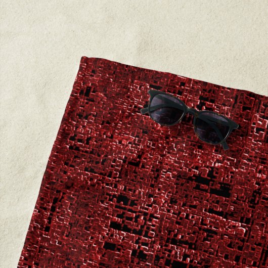 Quadrados pequenos vermelhos sobrepostos empapados strandtuch (Beispiel)