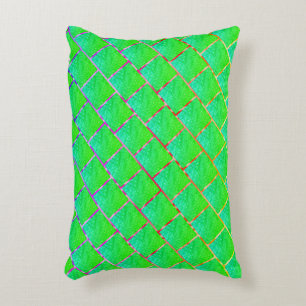 Quadrados verde azulado, linhas de três cores. dekokissen