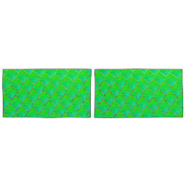 Quadrados verde azulado, linhas de três cores. kissenbezug