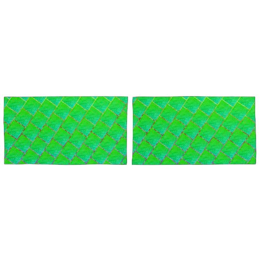 Quadrados verde azulado, linhas de três cores. kissenbezug (Vorderseite-Set)