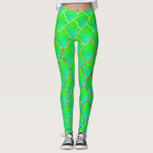 Quadrados verde azulado, linhas em três cores. leggings (Vorderseite)