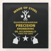 Quadragenarian Birthday Glasuntersetzer (Vorderseite)