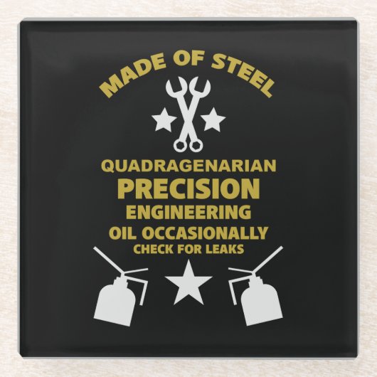 Quadragenarian Birthday Glasuntersetzer (Vorderseite)