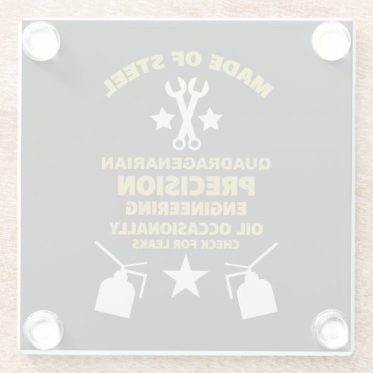 Quadragenarian Birthday Glasuntersetzer (Rückseite)