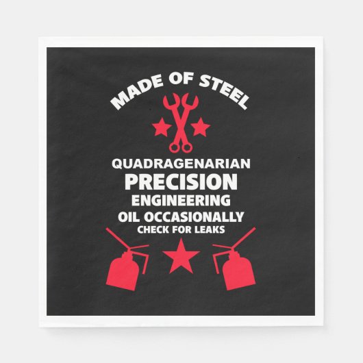 Quadragenarian Birthday Serviette (Vorderseite)