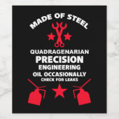 Quadragenarian Birthday Weinetikett (Einzelnes Label)