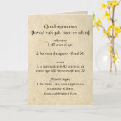 Quadragenarian Dictionary bedeutet Glück 40. Karte (Gelbe Blume)