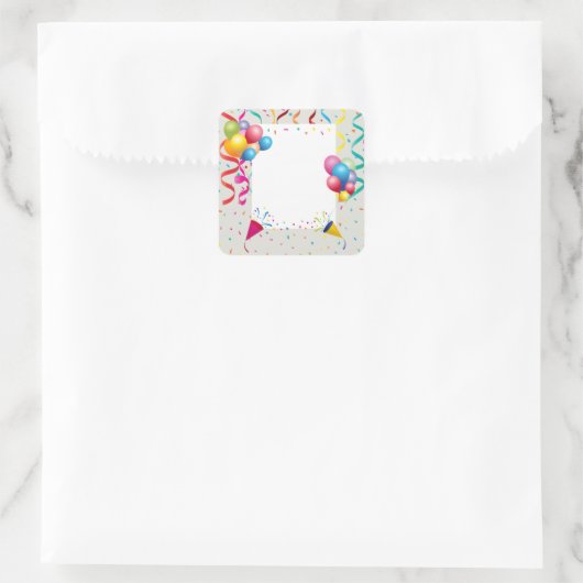 QUADRAME-PARTY QUADRATISCHER AUFKLEBER (Tasche)