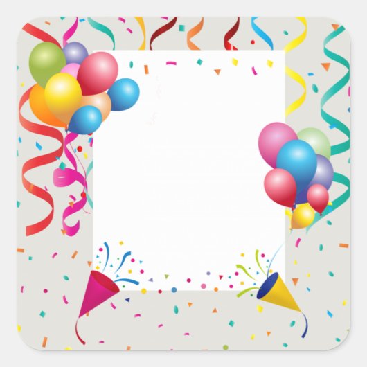 QUADRAME-PARTY QUADRATISCHER AUFKLEBER (Vorderseite)