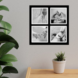 Quadrat 4 FotoCollage Schwarzweiß Poster