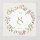 Quadrat 5 x 5 Blumenbogen Hochzeitsfeier Tischnumm (Vorderseite)