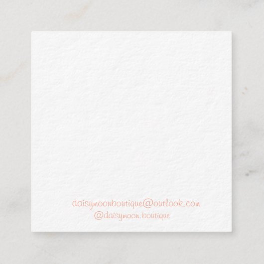 Quadrat, 6,4 cm x 6,4 Earring Card Quadratische Visitenkarte (Rückseite)