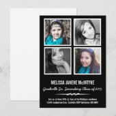 Quadrat-Abschluss des Viererkabel-Foto-vier Einladung (Vorne/Hinten)