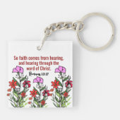 Quadrat (beidseitig) Schlüsselanhänger (Rückseite)