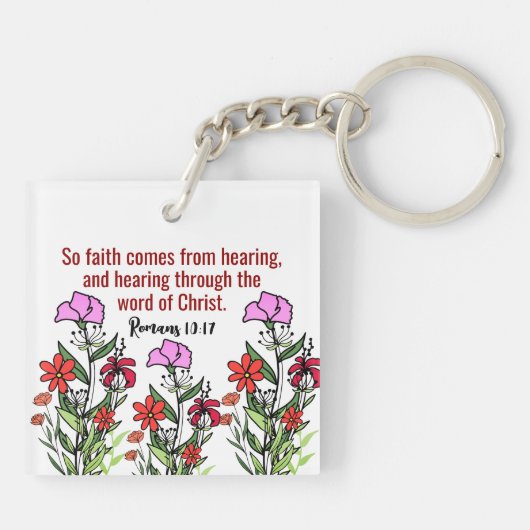 Quadrat (beidseitig) Schlüsselanhänger (Rückseite)