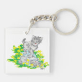 Quadrat (beidseitig) Schlüsselanhänger/Kätzchen Schlüsselanhänger (Rückseite)