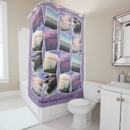 Quadrat-Bildkollektion Violett Duschvorhang