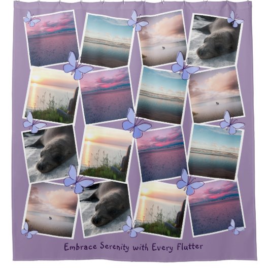 Quadrat-Bildkollektion Violett Duschvorhang (Vorderseite)