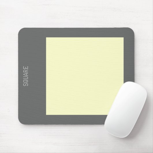 Quadrat - Blassgelb und grau Mousepad (Mit Mouse)