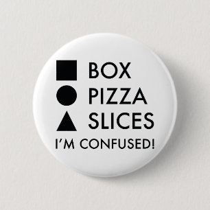 Quadrat Box Round Pizza Dreiecksslicen Button