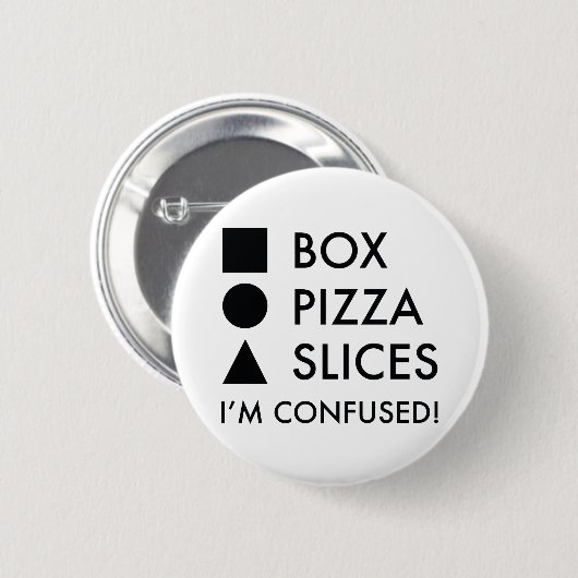 Quadrat Box Round Pizza Dreiecksslicen Button (Vorne & Hinten)