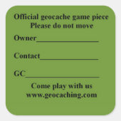 Quadrat-Cache-Kabel Quadratischer Aufkleber (Vorderseite)