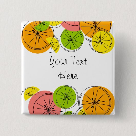 Quadrat der Citrus-Schaltfläche Button (Vorderseite)