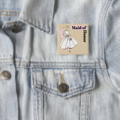 Quadrat der neutralen Trauzeugin der Modebrille Button (Beispiel)