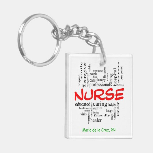 Quadrat-(doppelseitiger) Schlüsselanhänger (Vorderseite links)