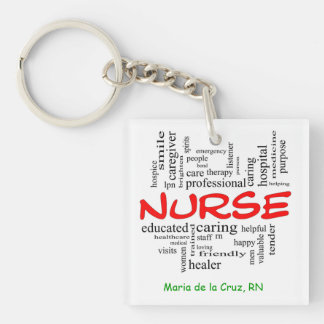 Quadrat-(doppelseitiger) Schlüsselanhänger