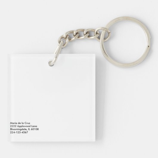 Quadrat-(doppelseitiger) Schlüsselanhänger (Rückseite)