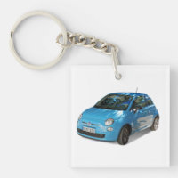Quadrat-(einseitiger) Schlüsselanhänger Fiats 500