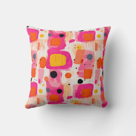 Quadrat Farbblöcke Abstraktes Muster BOHO Kissen